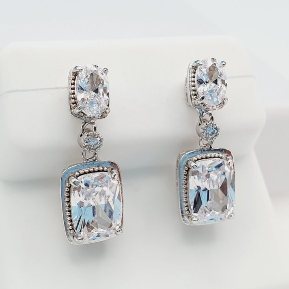 "925 Sterling Silver Cubic Zirconia Earrings, U19254849 - Picture 2 of 11